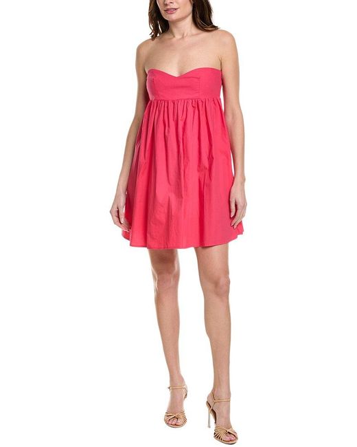 Susana Monaco Poplin Tube Flared Mini Dress