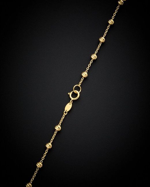 Italian Gold Black 14k Bead Station Necklace