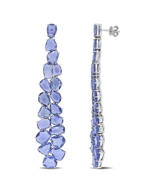 Diamond Select Cuts 14k 33.06 Ct. Tw. Blue Sapphire Earrings