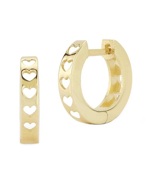 Ember Fine Jewelry Metallic 14k Heart Huggie Earrings