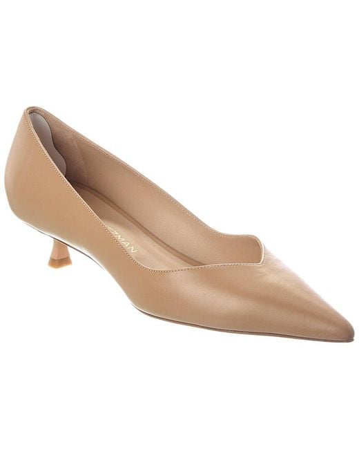 Stuart Weitzman Natural Eva 35 Leather Pump