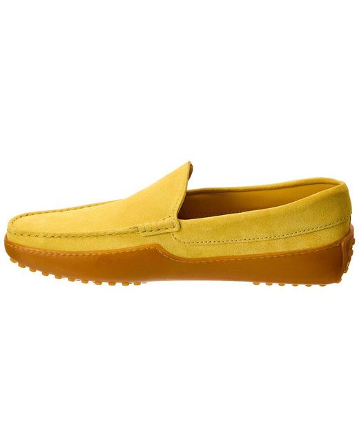 Tod's Yellow Gommino Suede Loafer for men