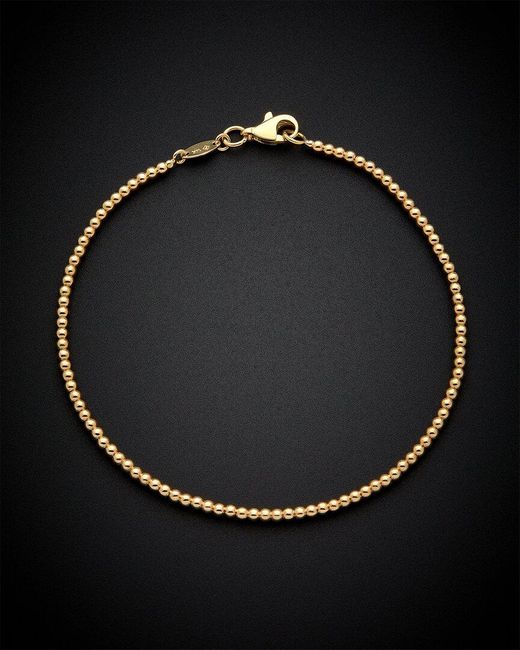 Italian Gold Black 14k Polished Bead Bracelet