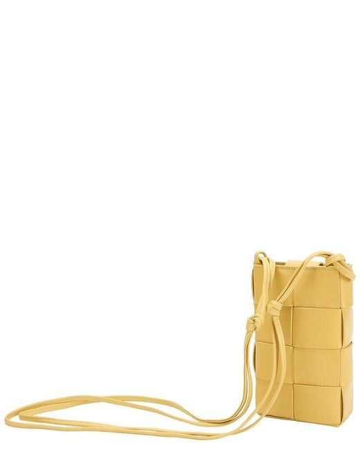 Tiffany & Fred Paris Natural Hand-Woven Leather Phone Crossbody