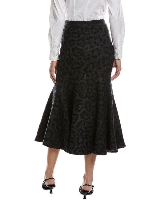 Valentino Black Mohair & Wool-Blend Sweater Skirt