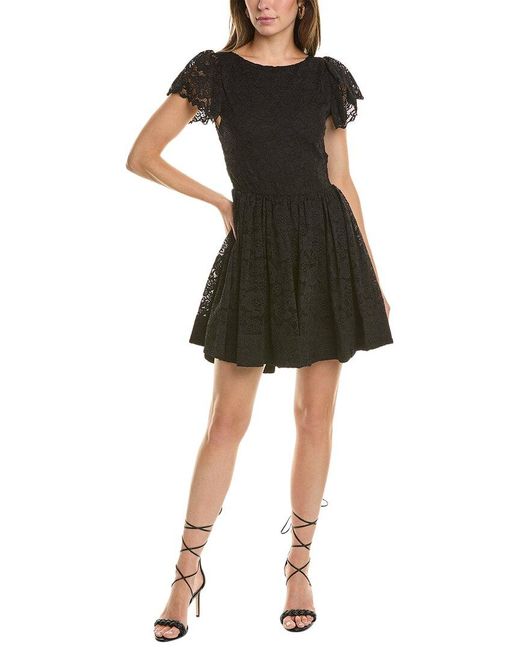 Caroline Constas Black Marguerite Mini Dress