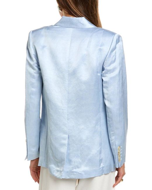 A.L.C. Blue Arlo Ii Linen-Blend Jacket