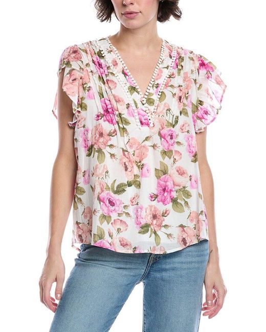 Fate Red Pintuck Blouse