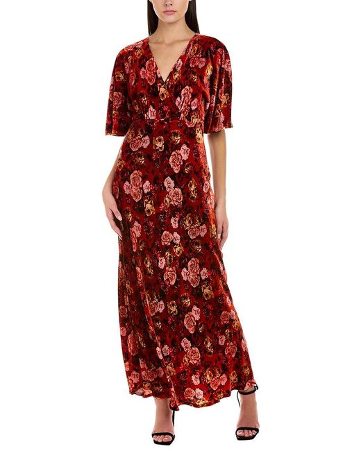 Johnny Was Alanis Silk-blend Maxi Dress in Red | Lyst
