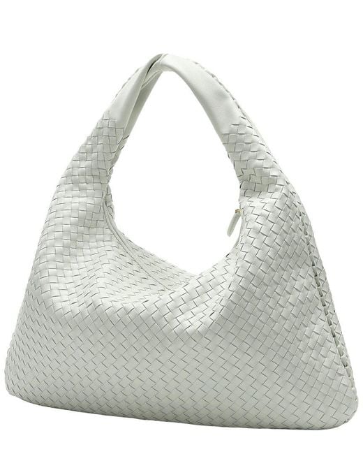 Tiffany & Fred Paris Gray Hand-Woven Full-Grain Leather Large Tote