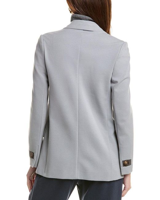 Brunello Cucinelli Gray Silk-blend Jacket