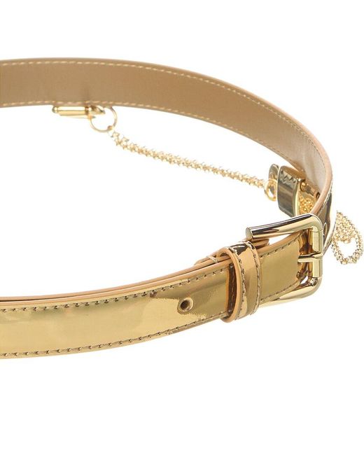 Dolce & Gabbana Metallic Chain Leather Belt