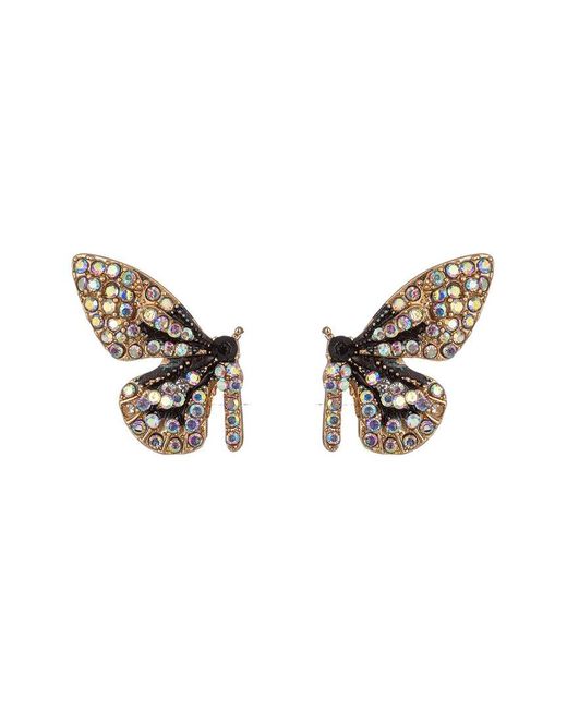 Eye Candy LA Metallic Monarch Crystal Dark Butterfly Earrings