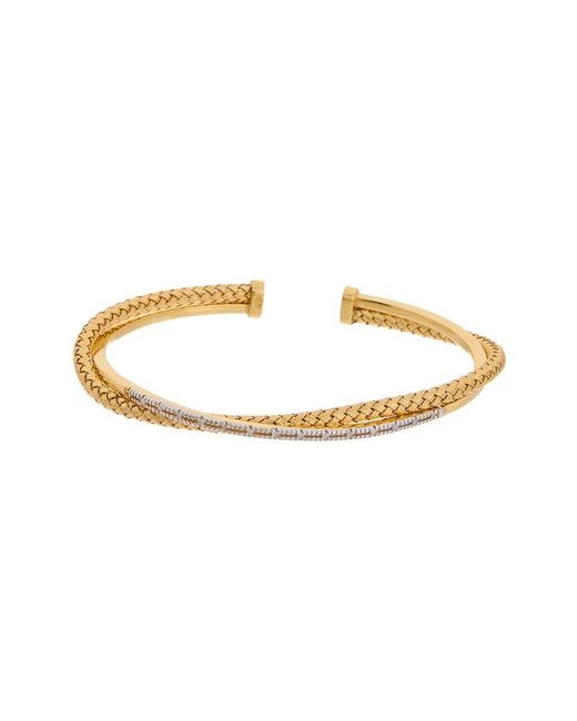 Meshmerise Metallic 18K Rose Vermeil 0.1 Ct. Tw. Diamond Mesh Bangle Bracelet
