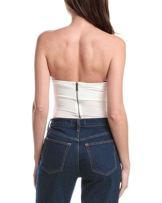 Alice + Olivia Blue Bandeau Bodysuit