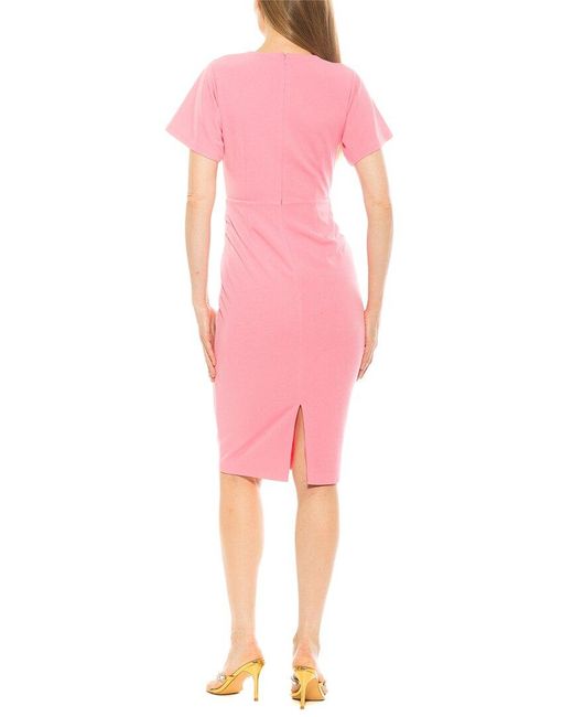 Alexia Admor Pink Clara Crewneck Draped Dress