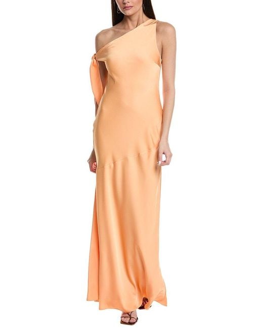Misha Orange Collection Zhuri Satin Gown