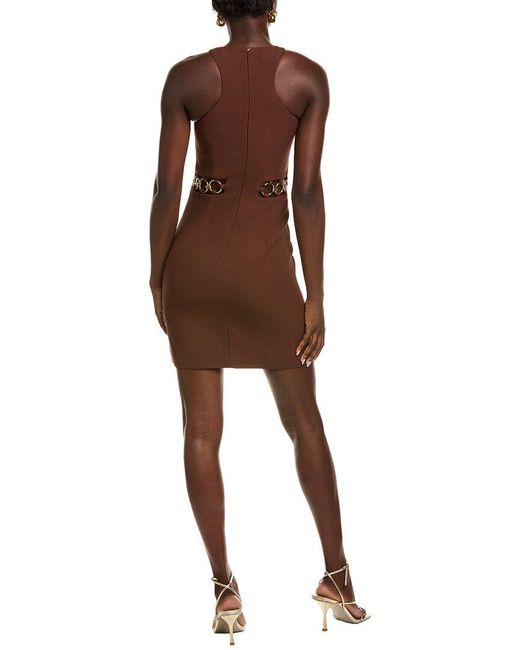 Michael Kors Brown Ring Cutout Sleeveless Minidress