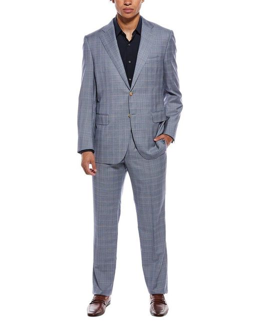 Canali Blue 2Pc Wool & Silk-Blend Suit for men
