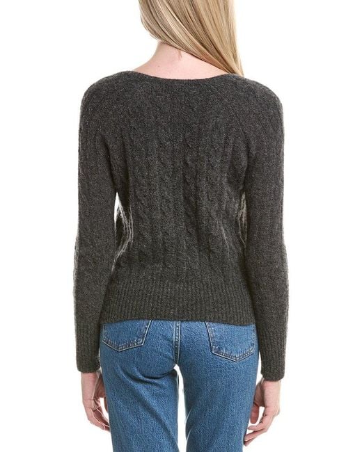 Autumn Cashmere Black Cable Cashmere & Silk-Blend Sweater