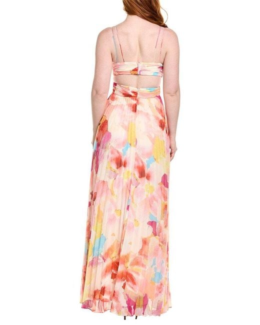 AMUR Pink Lisle Pleated Gown