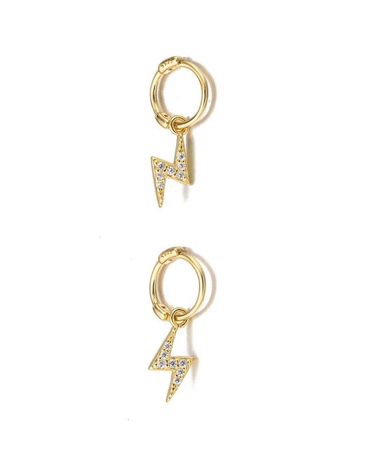 Eye Candy LA Eye Candy Los Angeles The Luxe Collection Silver Cz Lightning Bold Earrings in