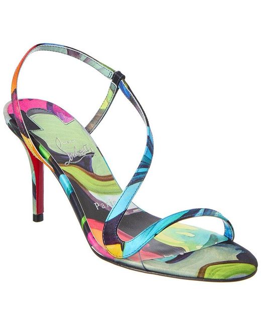 Christian Louboutin Blue Rosa Z 80 Satin Sandal