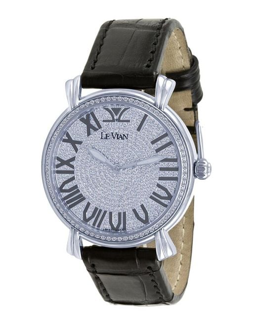 Le Vian Gray Medallion Diamond Watch