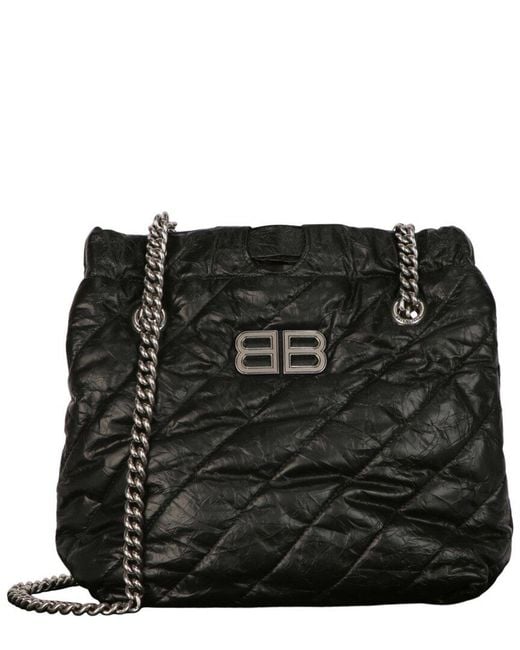 Balenciaga Black Crush Small Quilted Leather Tote