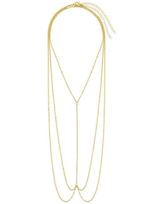 Sterling Forever White 14K Plated Sloan Layered Body Chain