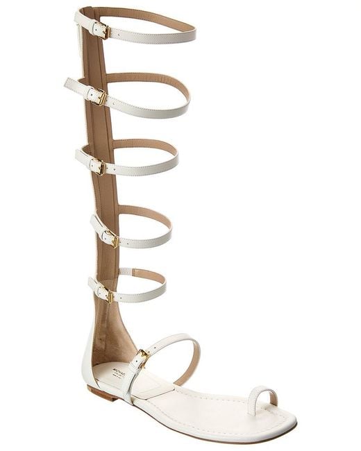 Michael Kors White Juliette Leather Gladiator Sandal