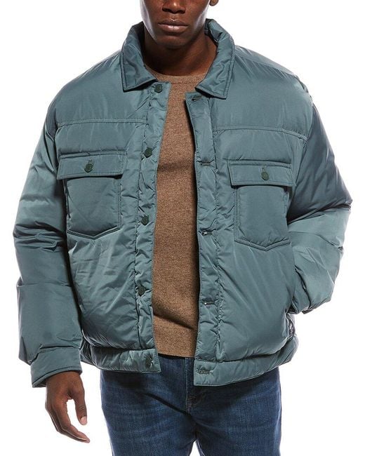 Vince Blue Geo Jacquard Wool & Cashmere Crewneck Sweatshirt for men