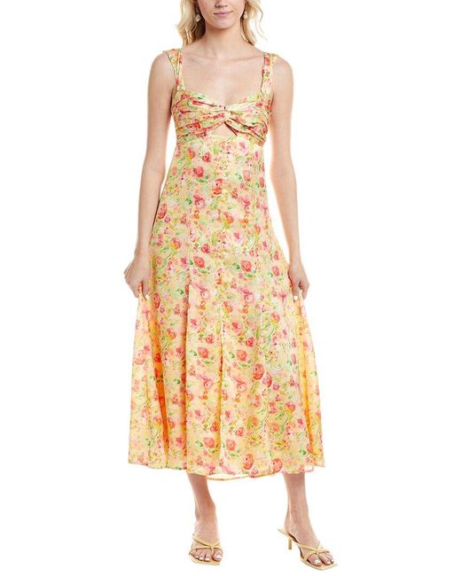 Astr Metallic Twist Bust Midi Dress