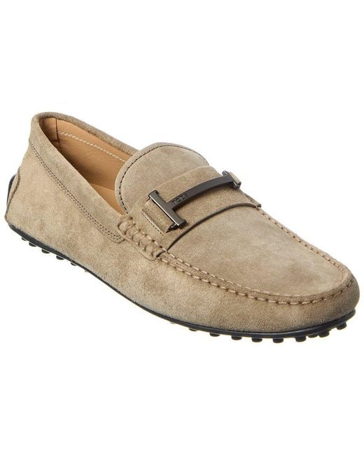 Tod's White Gommini Suede Loafer for men