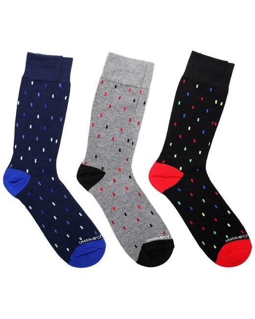 Unsimply Stitched Blue Set Of 3 Sock for men