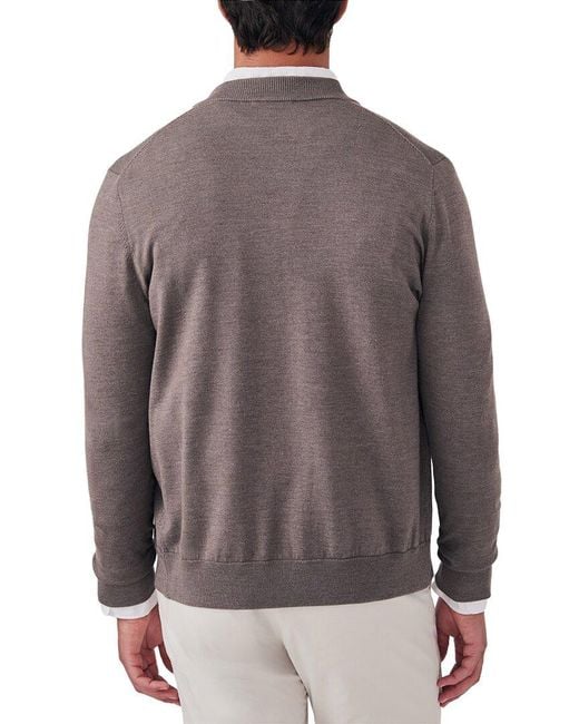 J.McLaughlin Gray Varsity Cardigan Sweater for men