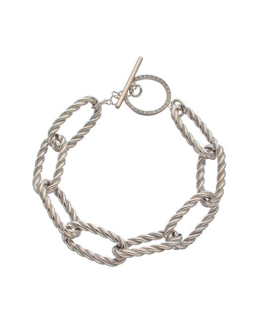 Meshmerise Metallic 0.20 Ct. Tw. Diamond Twisted Link Toggle Bracelet