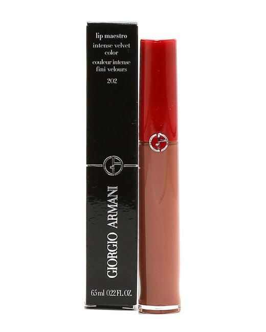 Giorgio Armani Red Lip Maestro Intense Velvet Lip Gloss #202 Caffe