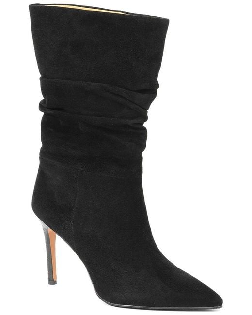 Tiffany & Fred Paris Black Suede Slouchy Boot