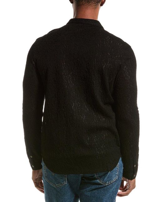 John Varvatos Black Glenn Regular Fit Wool-blend Shirt for men
