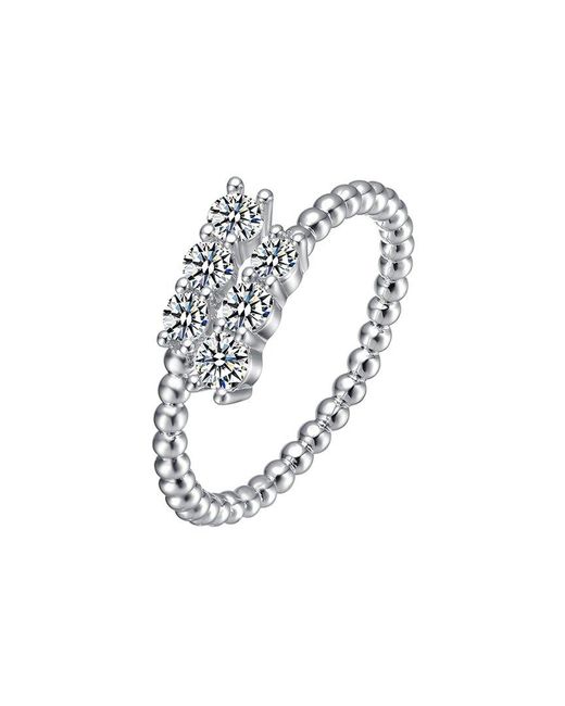 Genevive Jewelry White Silver Cz Love Ring