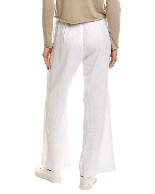 James Perse White Wide Leg Linen Pant