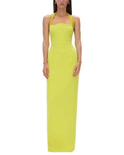 Rachel Gilbert Yellow Maria Column Gown