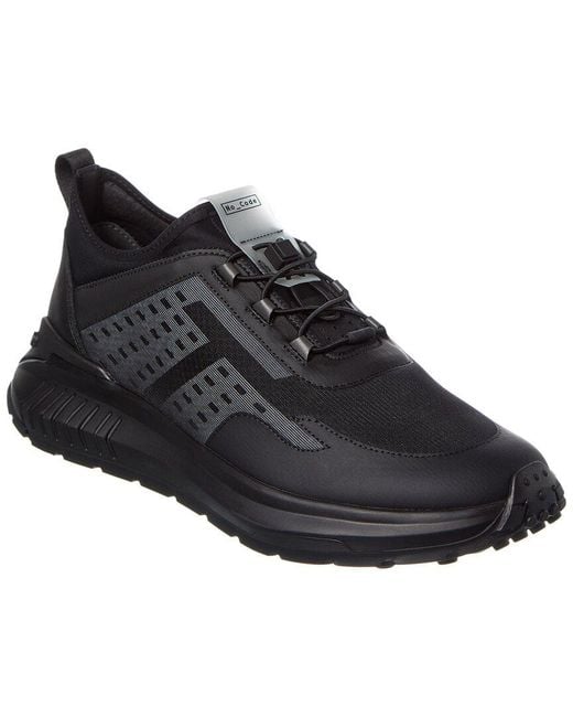 Tod's Black Allacciata Rete Running No_code Mesh & Leather Sneaker for men