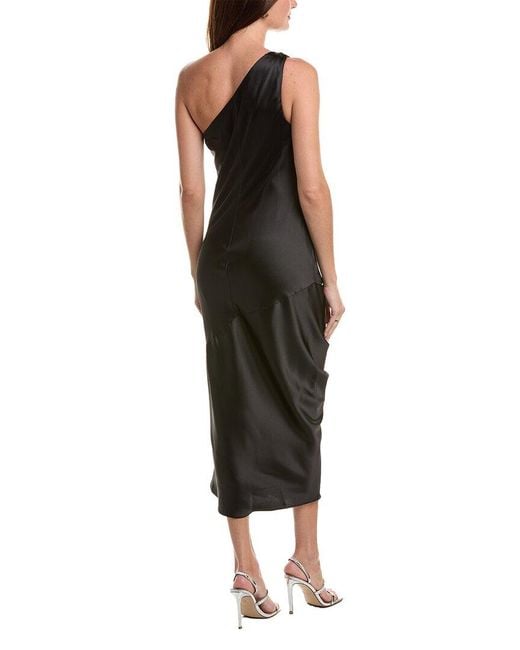 Halston Heritage Black Viola Satin Gown