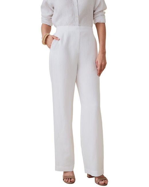 J.McLaughlin Gray Rita Linen-Blend Pant