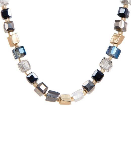 Saachi Multicolor Crystal Faceted Bead And Stone Necklace