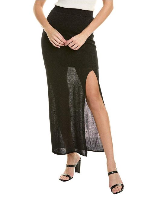 525 America Black Lurex Maxi Skirt