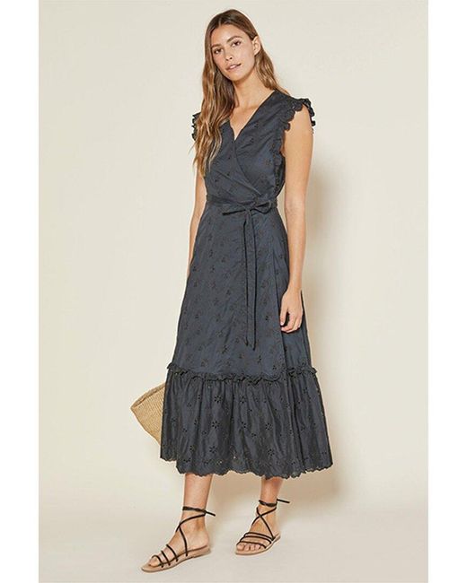 Outerknown Blue Kahlo Wrap Dress