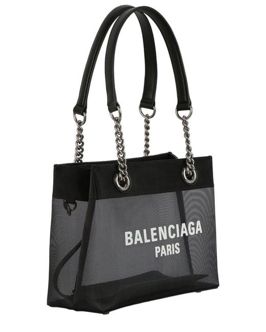 Balenciaga Black Duty Free Small Mesh & Leather Tote